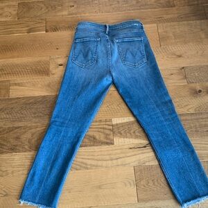 MOTHER Blue Cropped Ankle Jeans